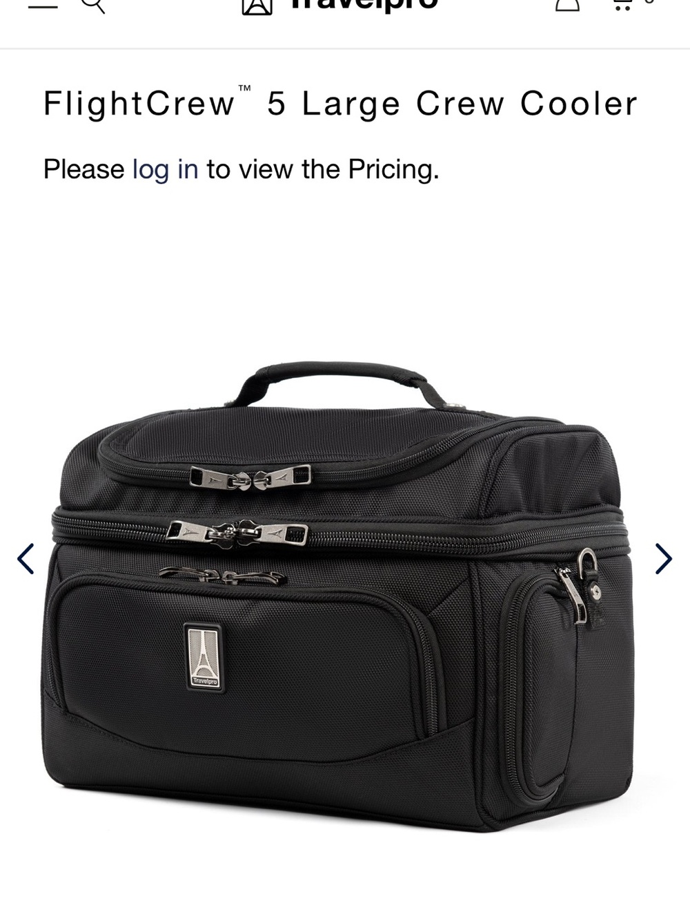 Travel Pro FlightCrew 5 Large Crew Cooler Travel Bag Black NWOT